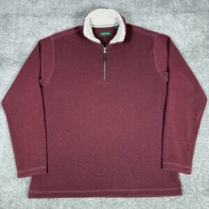 Orvis Pullover Men's‎ Medium Red Long Sleeve 1/4 Zip Super Soft Camping Outdoor